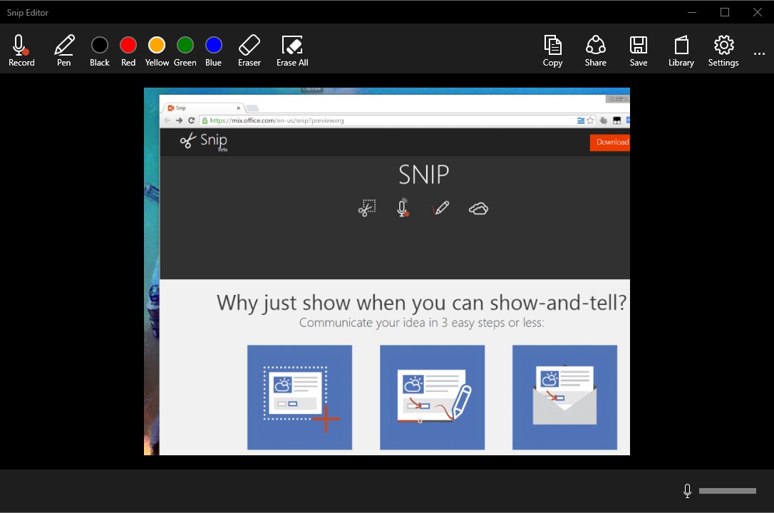 Microsoft Snip brings Windows screenshots to life with voice and ink