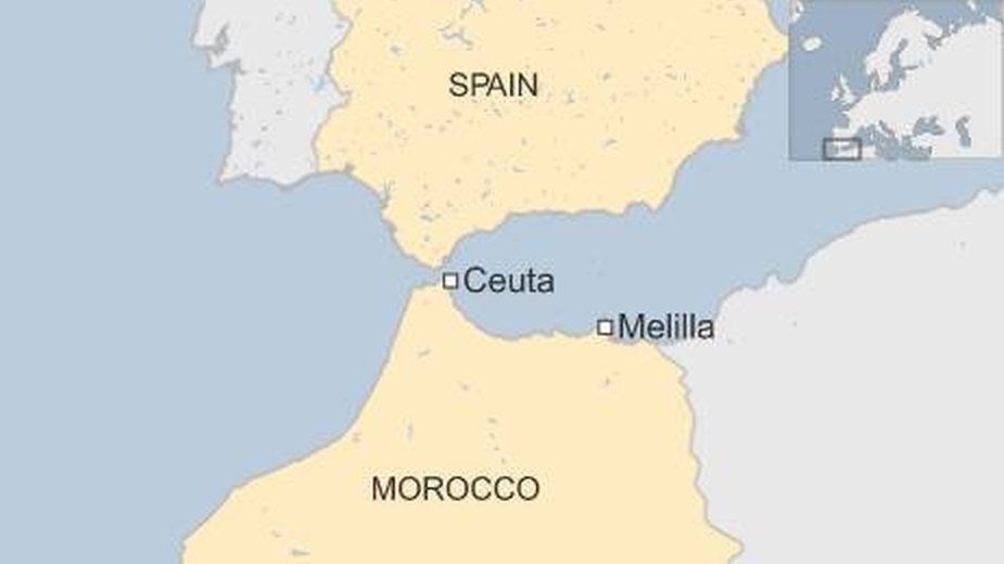 Map of Ceuta and Melilla