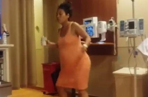 Dancing pregnant woman