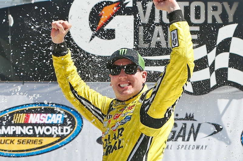 Busch goes back to front to win Michigan Trucks