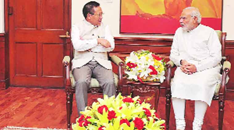 T R Zeliang with Prime Minister Modi on Saturday