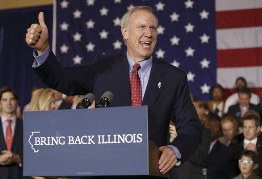 Illinois Gov. Bruce Rauner here seen after his election victory last November says no'special deals for Chicago public schools without changes in collective bargaining