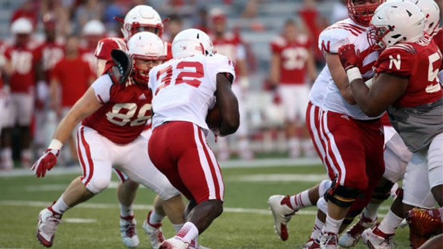 Nebraska Athletics		Imani Cross carries the ball in Nebraska's scrimmage last Saturday