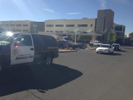 Police processional leaving Carson Tahoe Health