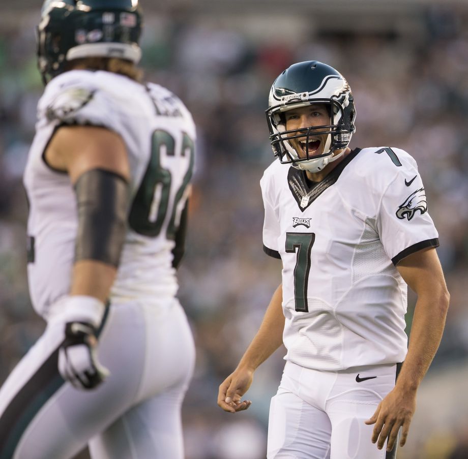 Eagles quarterback Sam Bradford played his first game since tearing his left ACL for the second time on Aug. 23 2014