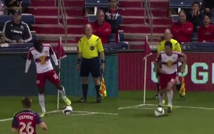 New York Red Bulls trick corner kick Chicago Fire