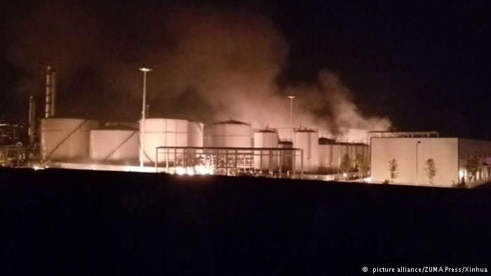 Nine people were injured in the explosion at a chemical plant in Huantai county