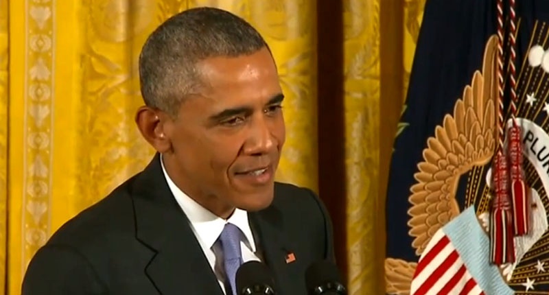 President Barack Obama speaks during a press conference