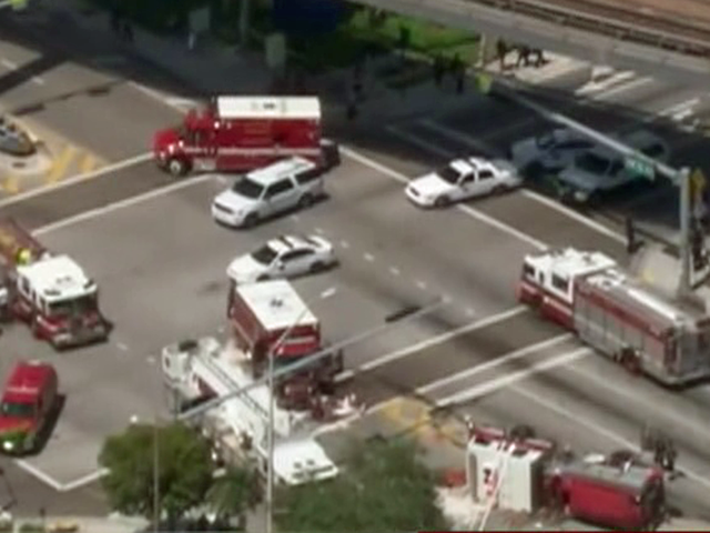 Officials say several rescue workers were hospitalized after a crash involving a fire truck and an ambulance.                       nbc 6 nbc newschannel