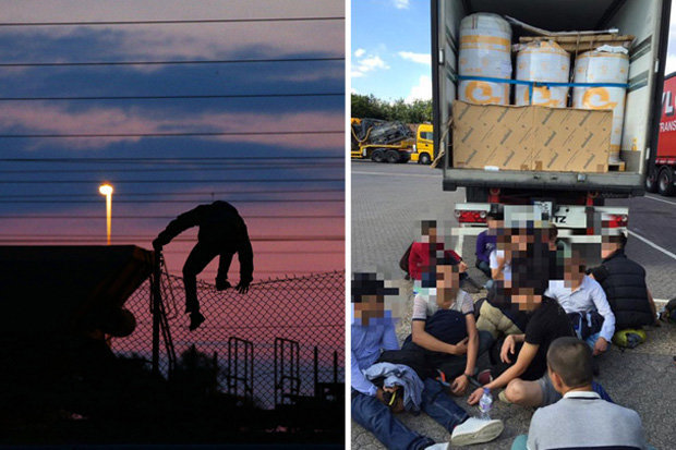 PA /TWITTER
         DETAINED The'Calais crisis continues as 18 suspected illegal immigrants are found hiding in a lorry on the M1 motorway