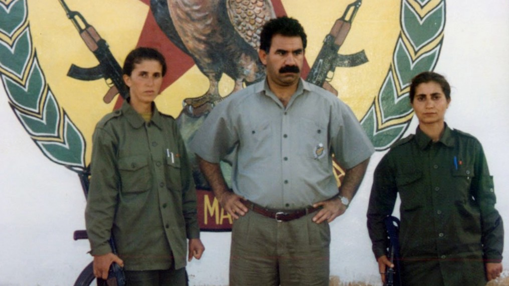 PKK leader Abdullah Ocalan center flanked by fellow rebels