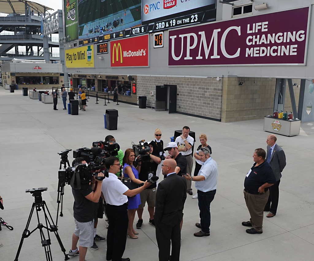 20150823ng-Heinz7-6 Team officials walked members of the media through a $35 million renovation of Heinz Field that added new restaurants suites more than 2,600 seats and a new club level to the stadium’s South Plaza