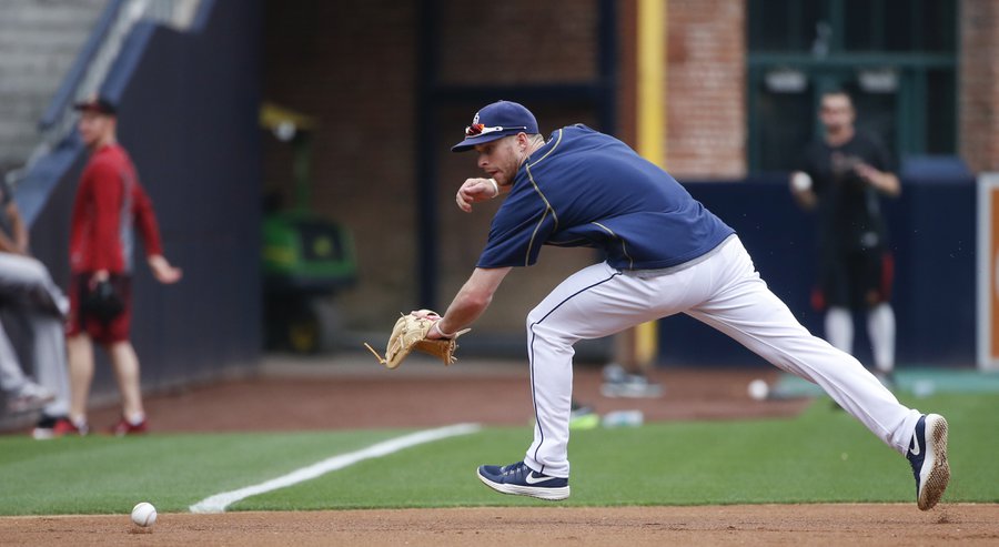 San Diego Padres second baseman Cory Spangenberg prior to a baseball game against the Arizona Diamondbacks Saturday