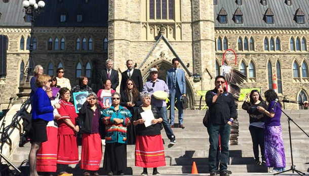 The ceremony has moved from Victoria Island to Parliament Hill