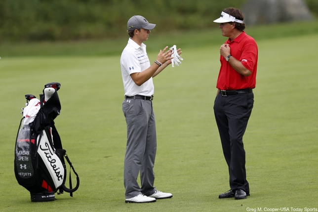 Spieth And Mickelson Red And White