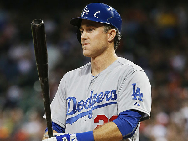 Chase Utley of the Los Angeles Dodgers steps to the plate in the third inning during their game against the Houston Astros at Minute Maid Park