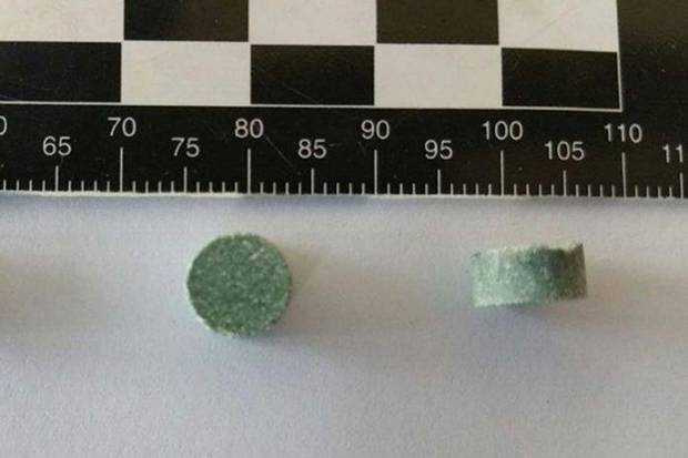 Police warning a green pill seized from the Kendal Calling music festival