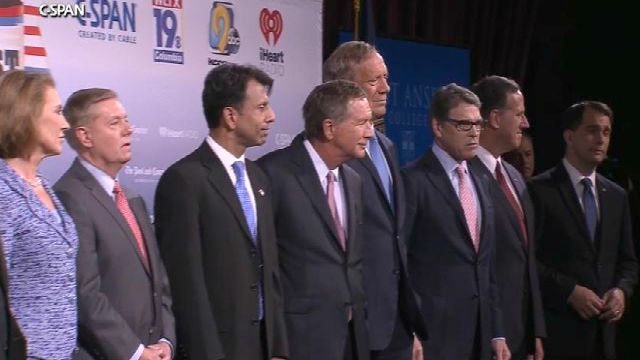 All 17 Republicans running for President are facing off in two separate debates in Cleveland tonight