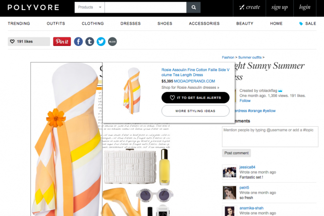 Polyvore features fashion items that people can click to buy from a retailer's site