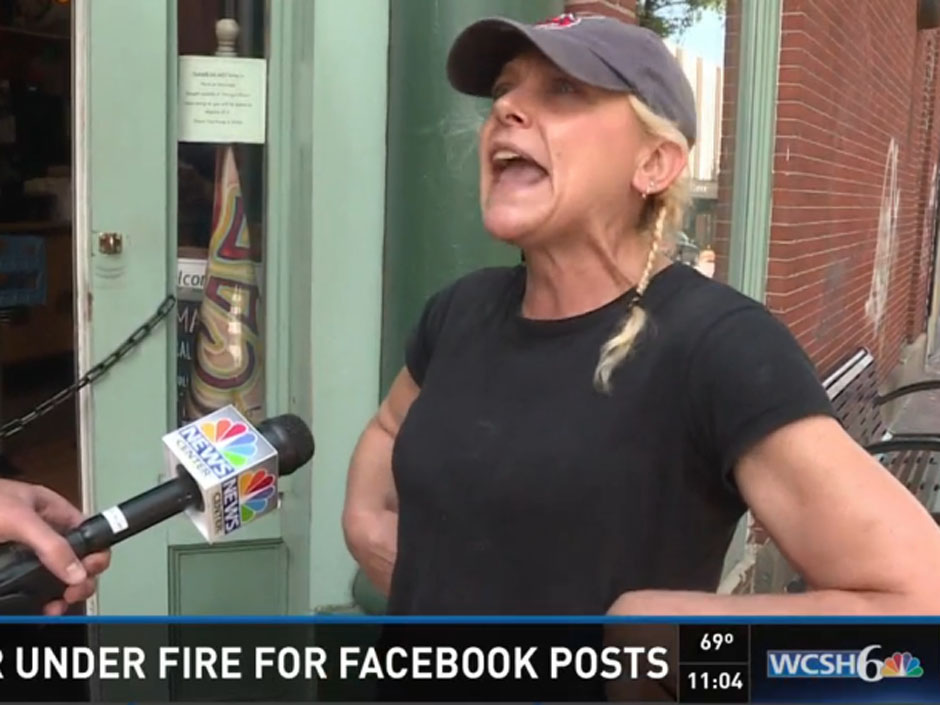 Marcy's Diner owner Darla Neugebauer during an interview with an NBC affiliate