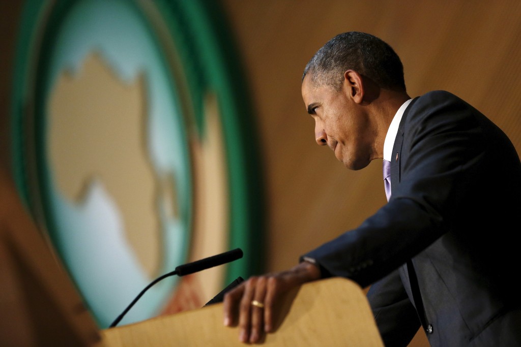 President Barack Obama delivers remarks at the African Union in Addis Ababa Ethiopia