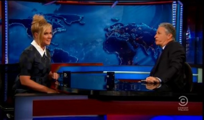 WATCH Amy Schumer Talks Jennifer Lawrence Trainwreck with Jon Stewart