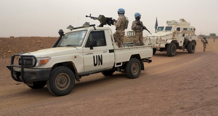 UN peacekeepers patrol in Kidal Mali