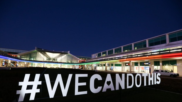 Rainbow colours and signage featured at Canberra Airport as part of a new campaign for marriage equality