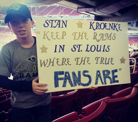 Rams&#039 fans show their support to try and keep the franchise in St. Louis