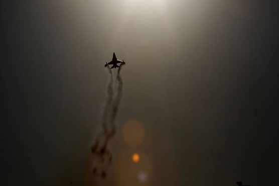 A military aircraft stands on the runway at Incirlik Air Base in southeastern Turkey