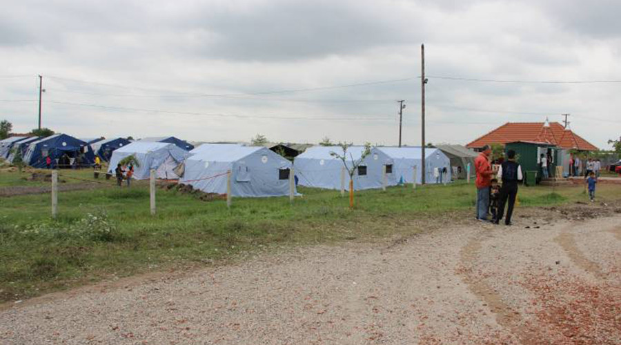 Refugee camp of Kanjiza Serbia