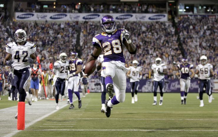 Adrian Peterson of the Minnesota Vikings is shown in this file