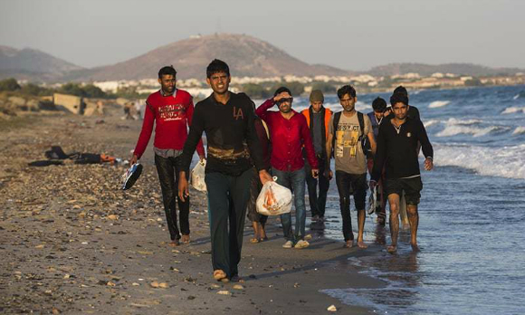 A chaotic episode broke out between Pakistani and other asylum seekers on the Greek island of Kos