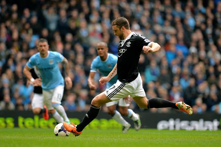 Rickie Lambert Converts a Penalty for Southampton in a 2013-14 Premier League Clash With Man City. Image Getty