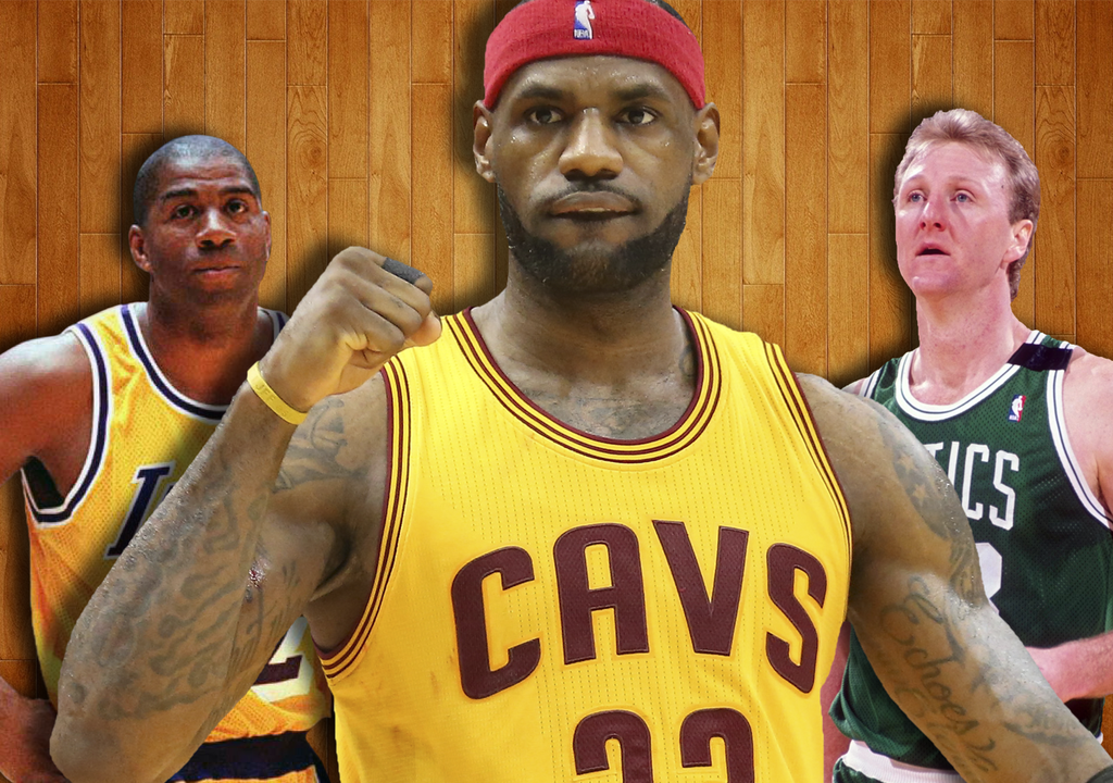 LeBron James Magic Johnson and Larry Bird