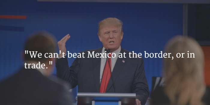 Even during his closing remarks Trump took a shot at Mexico