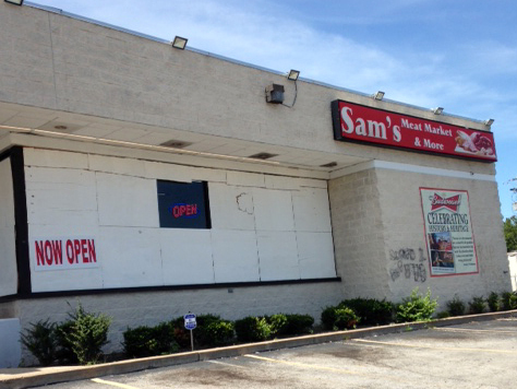 Sam's Meat Market was looted and vandalized at least three times during the unrest in Ferguson Mo. last year. Cheryl Corley  NPR