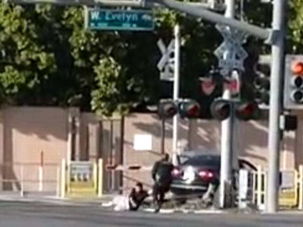 Videos Show Driver Pulled To Safety Before Car Gets Hit By 2 Caltrains In