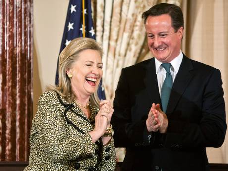 Ms Clinton and David Cameron