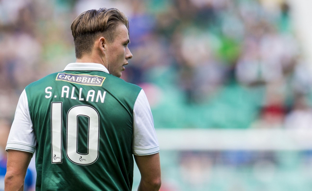 Scott Allan in action for Hibernian