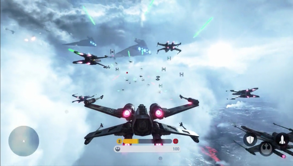 Screengrab from EA's new teaser for Star Wars Battlefront Fighter Squadron Mode. Electronic Arts