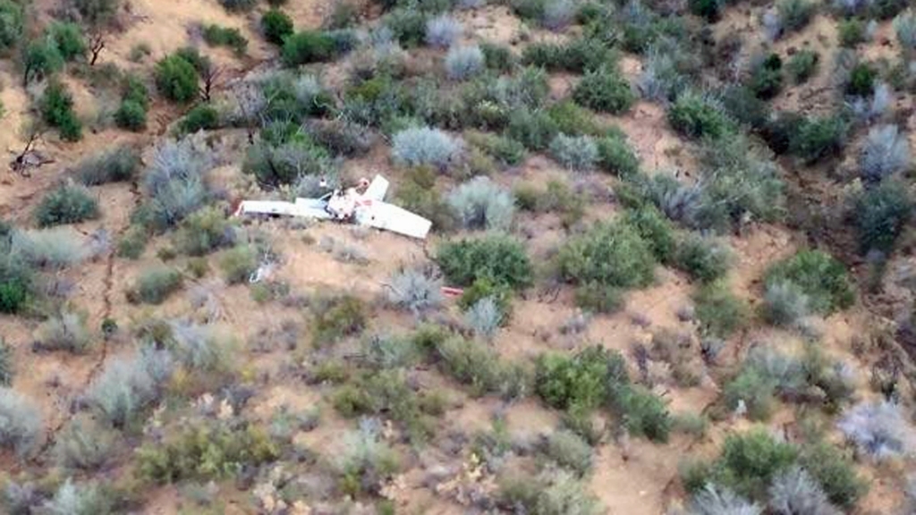 Search crews spotted a small plane that apparently crashed Thursday night. (Credit Santa Barabara County Sherri's Office