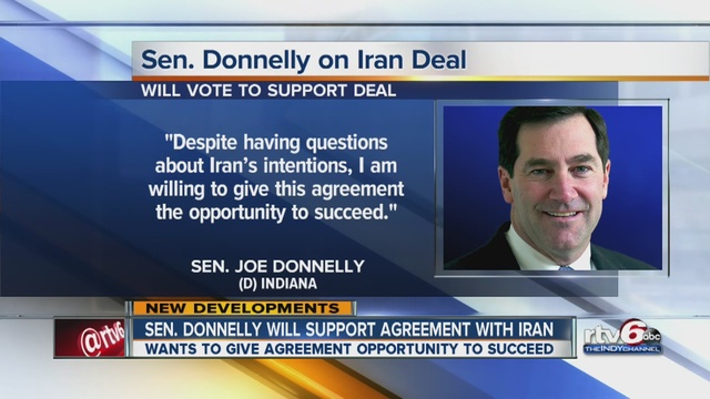 Sen. Donnelly supports agreement with Iran                      WRTV