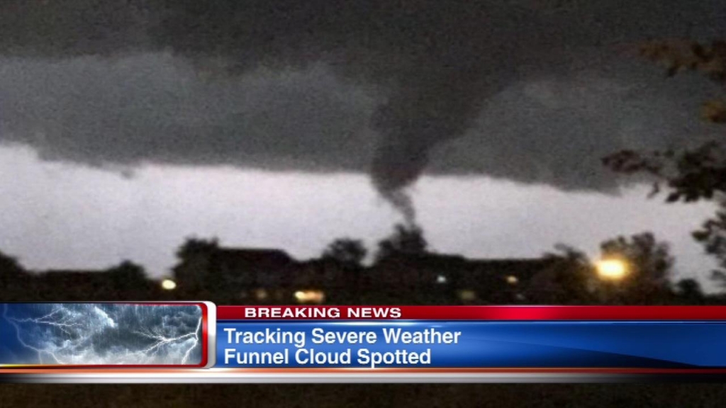 Severe storms moved through the Chicago area Sunday producing large hail high winds and leaving some destruction in its path