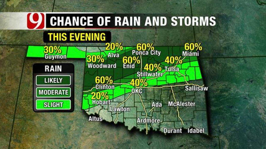 Showers and storms will fire along a cold front in northwest Oklahoma evening