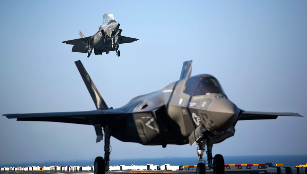 Six of the US Marine Corps F-35B deployed on board USS Wasp for OT-1