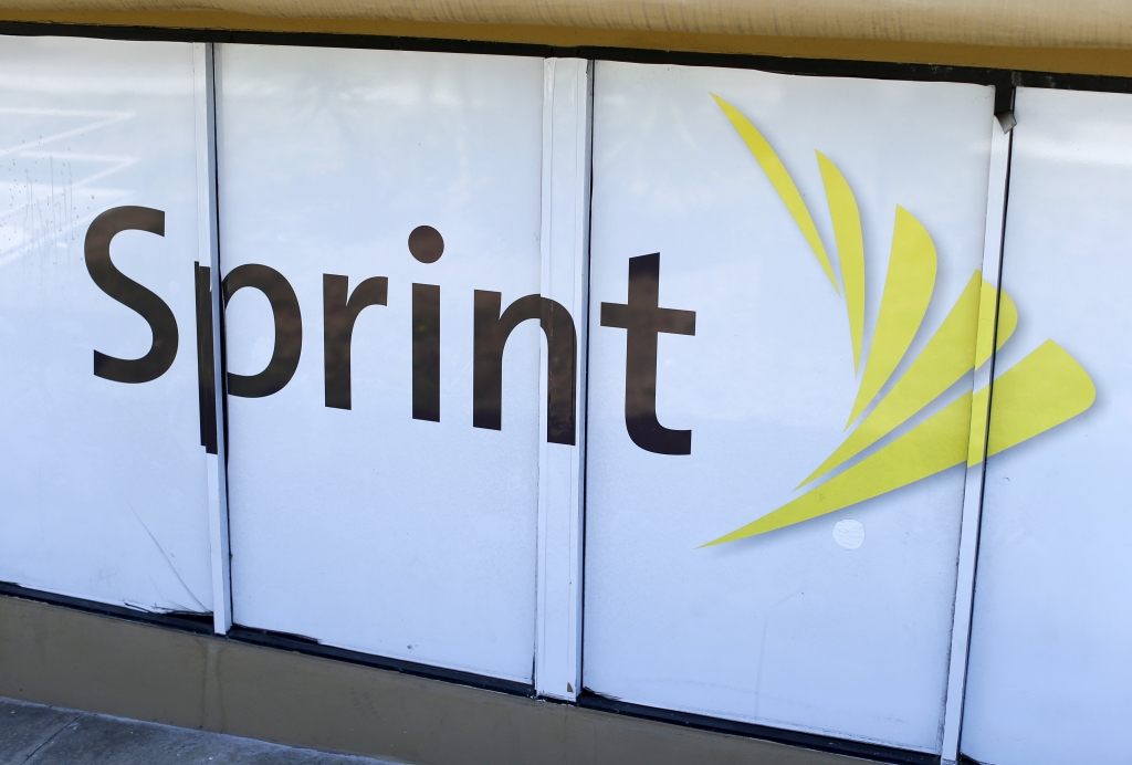 The logo of U.S. mobile network operator Sprint Corp is seen at a Sprint store in San Marcos California