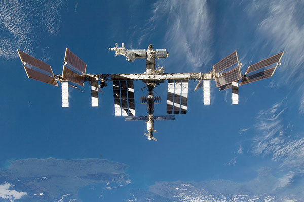 The International Space Station above Earth. NASA