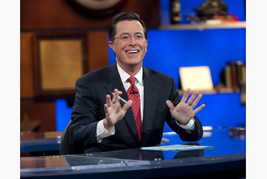 Stephen Colbert says he wants Donald Trump to stay in the U.S. presidential race at least as long as Colbert's late night talk show host debut Sept. 8