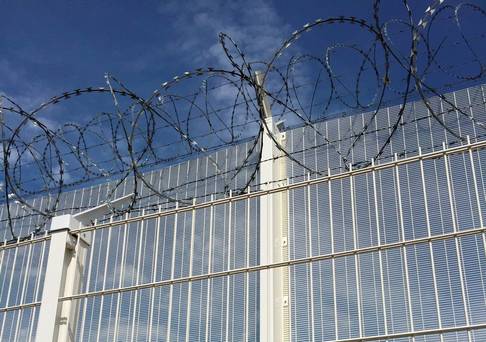 Temporary National Barrier Assets fencing installed to secure the Eurotunnel platform area in Coquelles France. Home Office  PA Wire